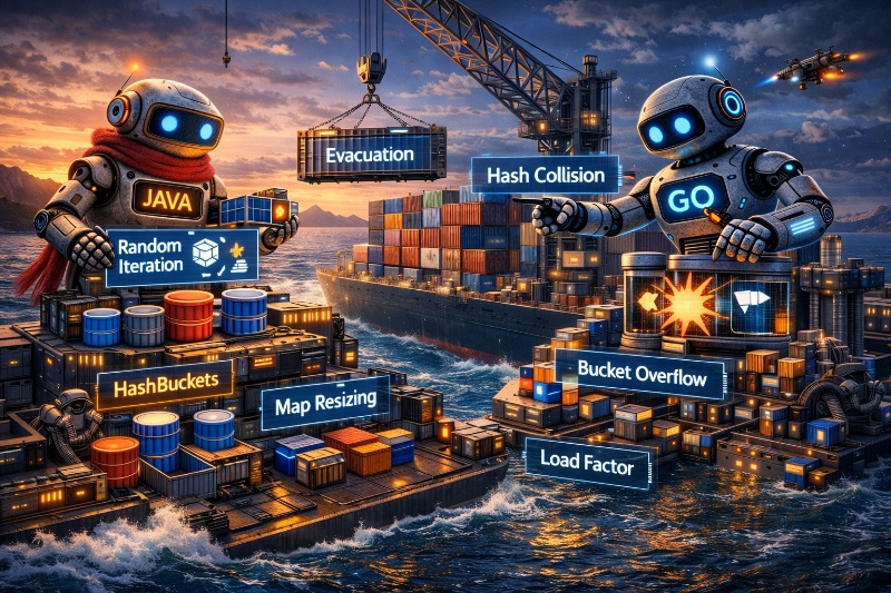 Map internals from random order to bucket evacuation | Go ↔ Java