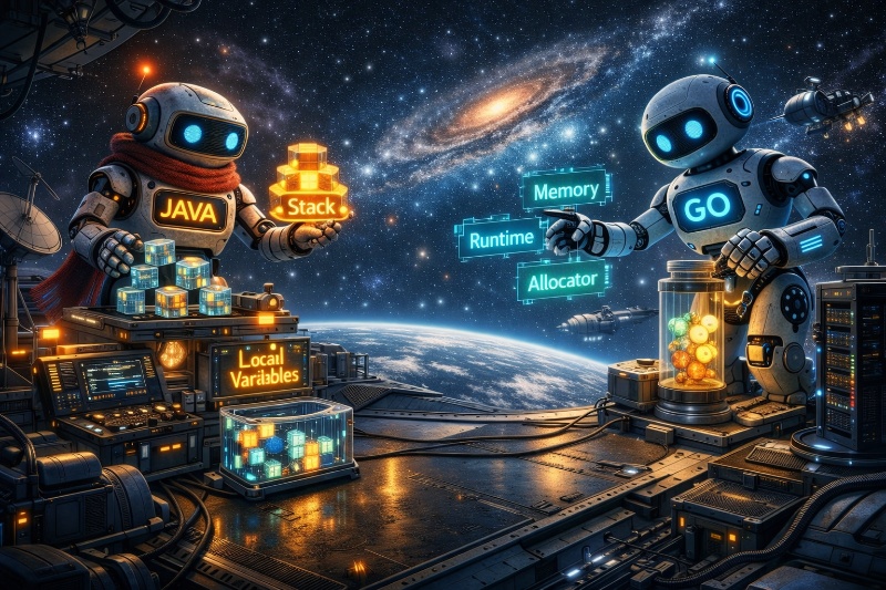 Memory, Runtime, and Allocator: A Comparison of Go and Java for Developers