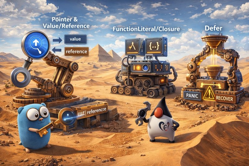 Pointers, functions, and execution control in Go vs Java | Types - Language