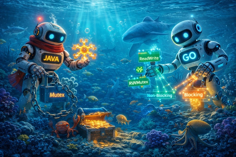 Atomic vs Mutex, Blocking vs Non‑Blocking, Read/Write Splitting (RWMutex), Logging | Concurrency Patterns и Best Practices  часть 5 | Go ↔ Java 